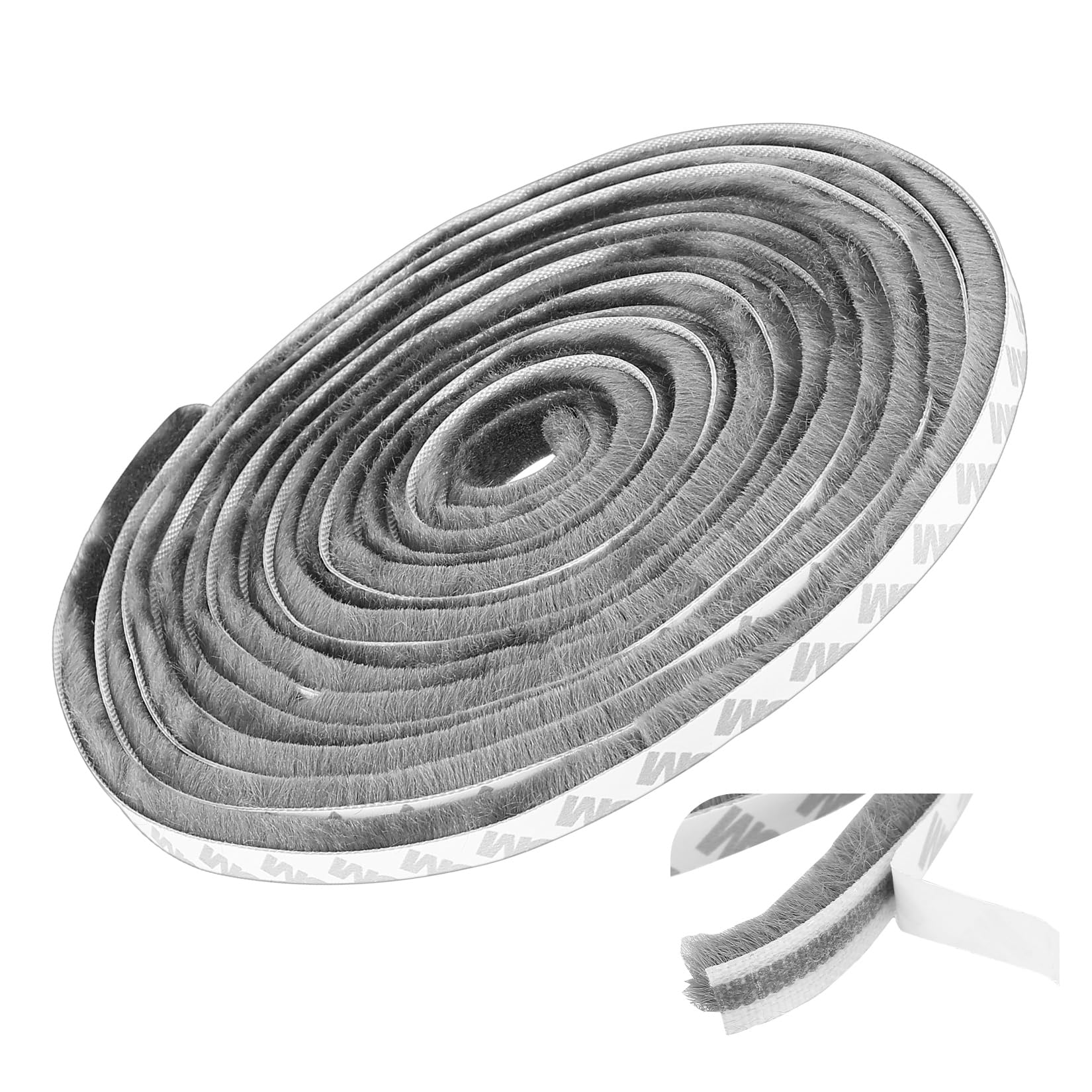 ANBEEISS 1 Roll Self Adhesive Draught Excluder, 9mmx9mm, 10m Grey