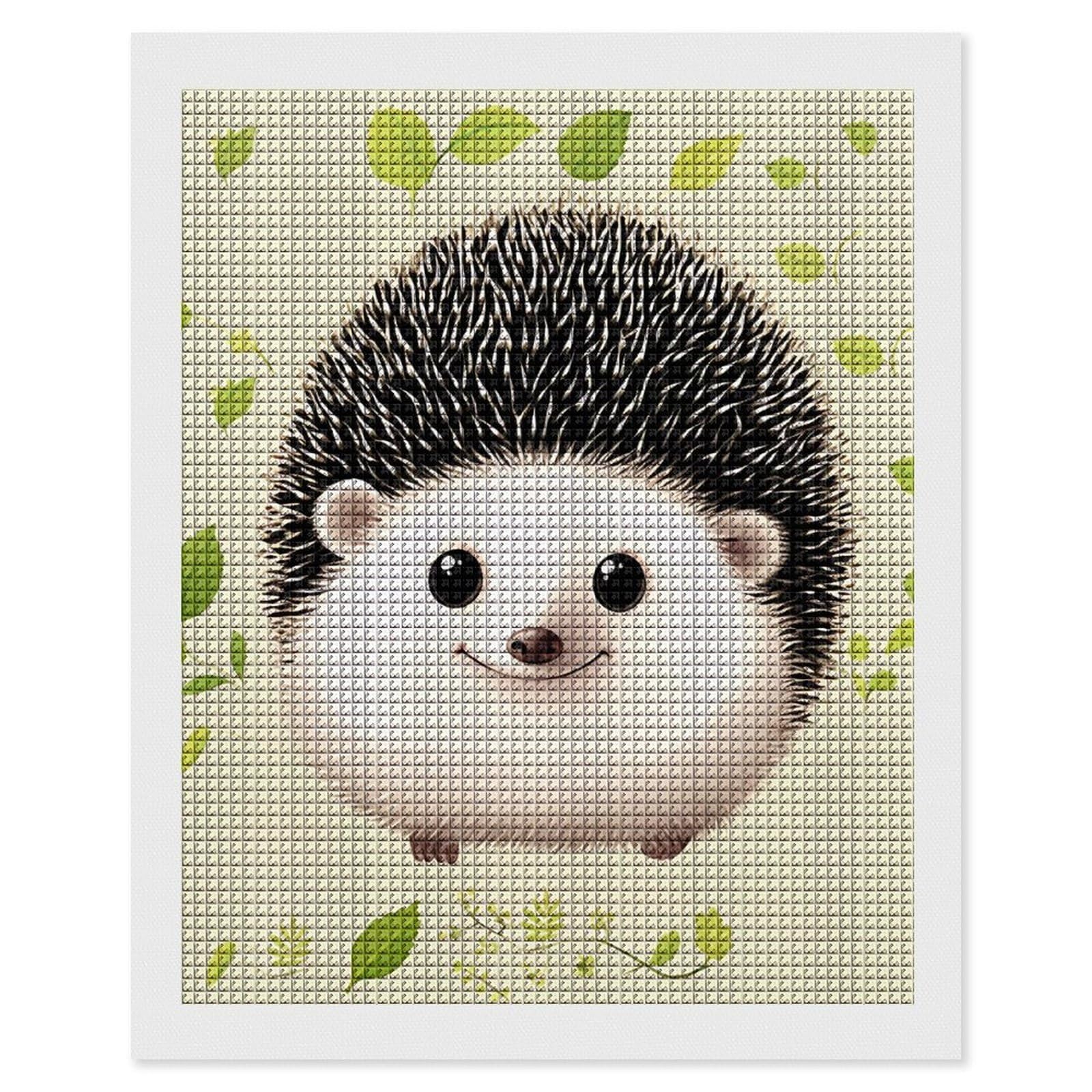 Cute Hedgehog Diamond Art Kits for Adults, DIY 5D Diamonds Painting Kits for Beginner, Round Full Drill Diamond Dots Painting, 16"x20" Diamonds Pictures Gem Art and Crafts Wall Decor