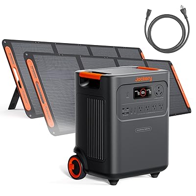 Jackery HomePower 3600 Plus Portable Power Station with AC Cable and 2x 200W Solar Panels, 3600W AC Output, 3584Wh Solar Generator, Expandable up to 43kWh, Essential Home Backup for Home Use