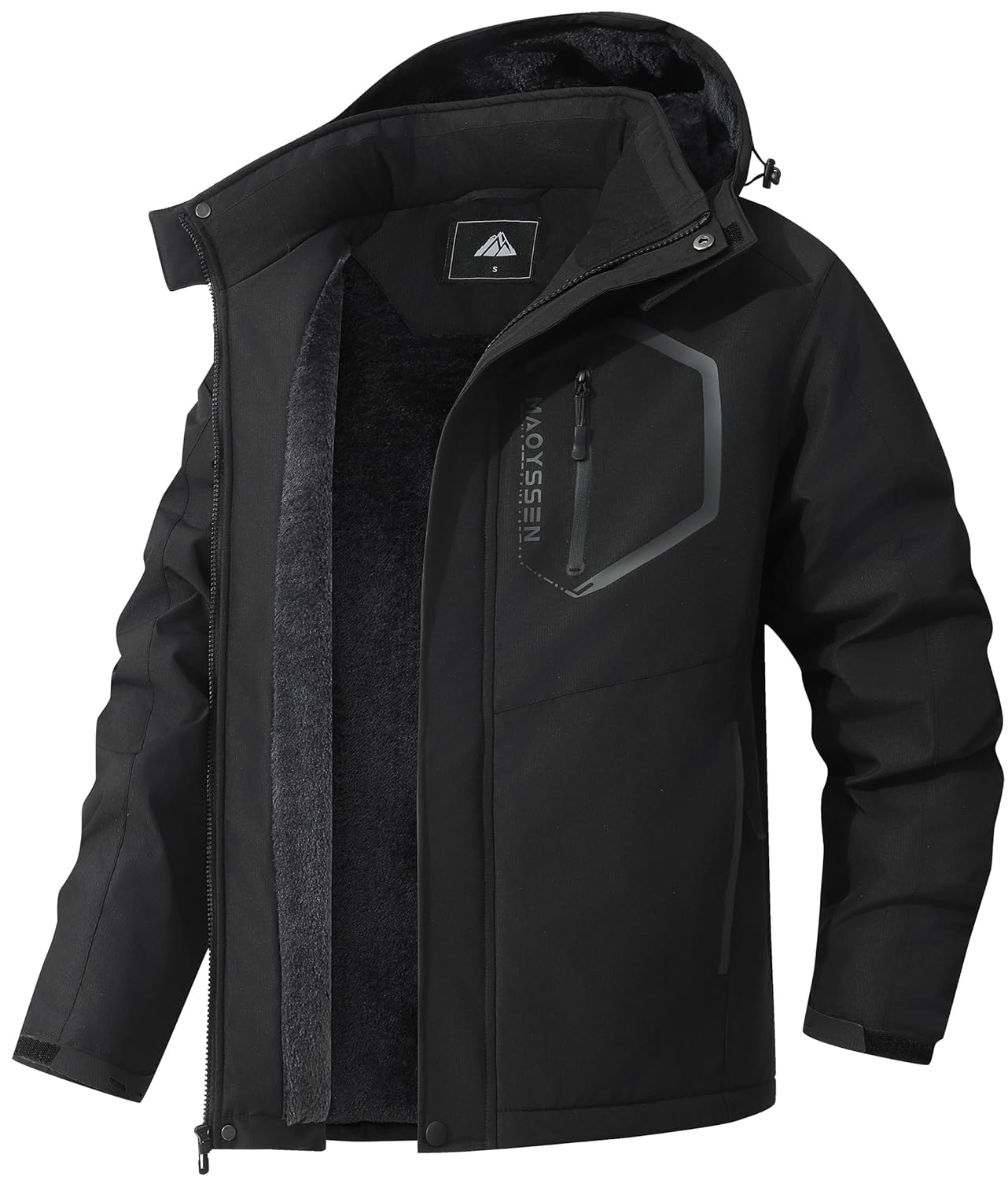 Mens Mountain Ski Jacket Winter Snow Coats Waterproof Warm Fleece Lining Jacket Parka with Hooded