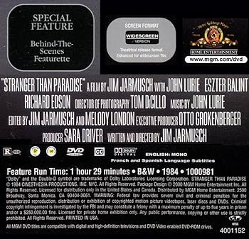 Amazon.com: Stranger Than Paradise [DVD] : John Lurie