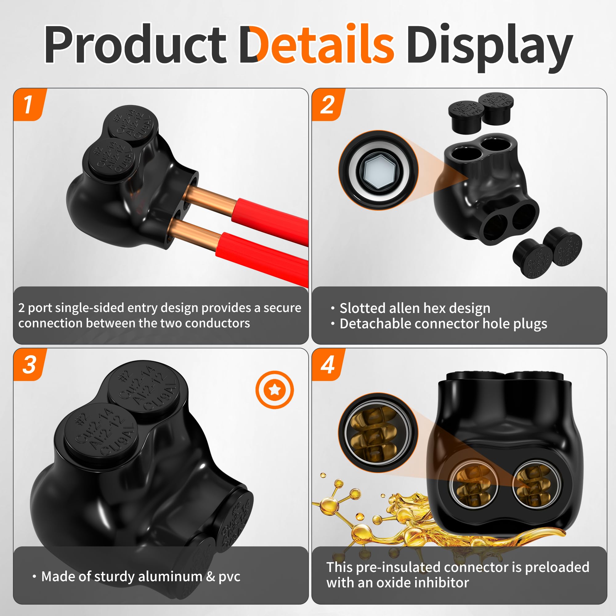 Snapklik.com : Joinfworld 2 Port Insulated Multi Tap Connector 2-14AWG ...