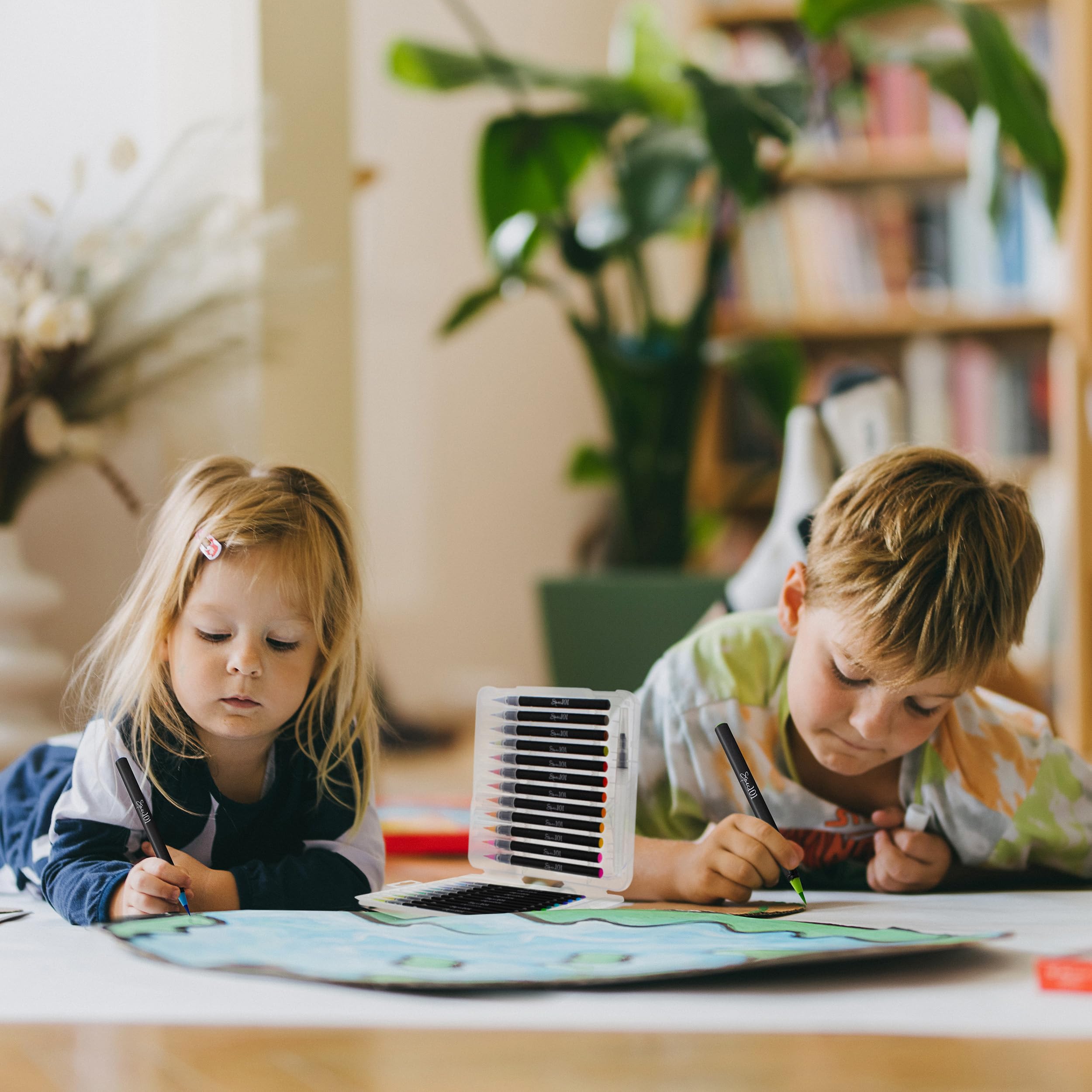 Spec101 Watercolor Pens Brush Set - 24 Colored Ink Brush Pens Watercolor Brush Markers and 2 Blending Water Paint Pens - Image 5