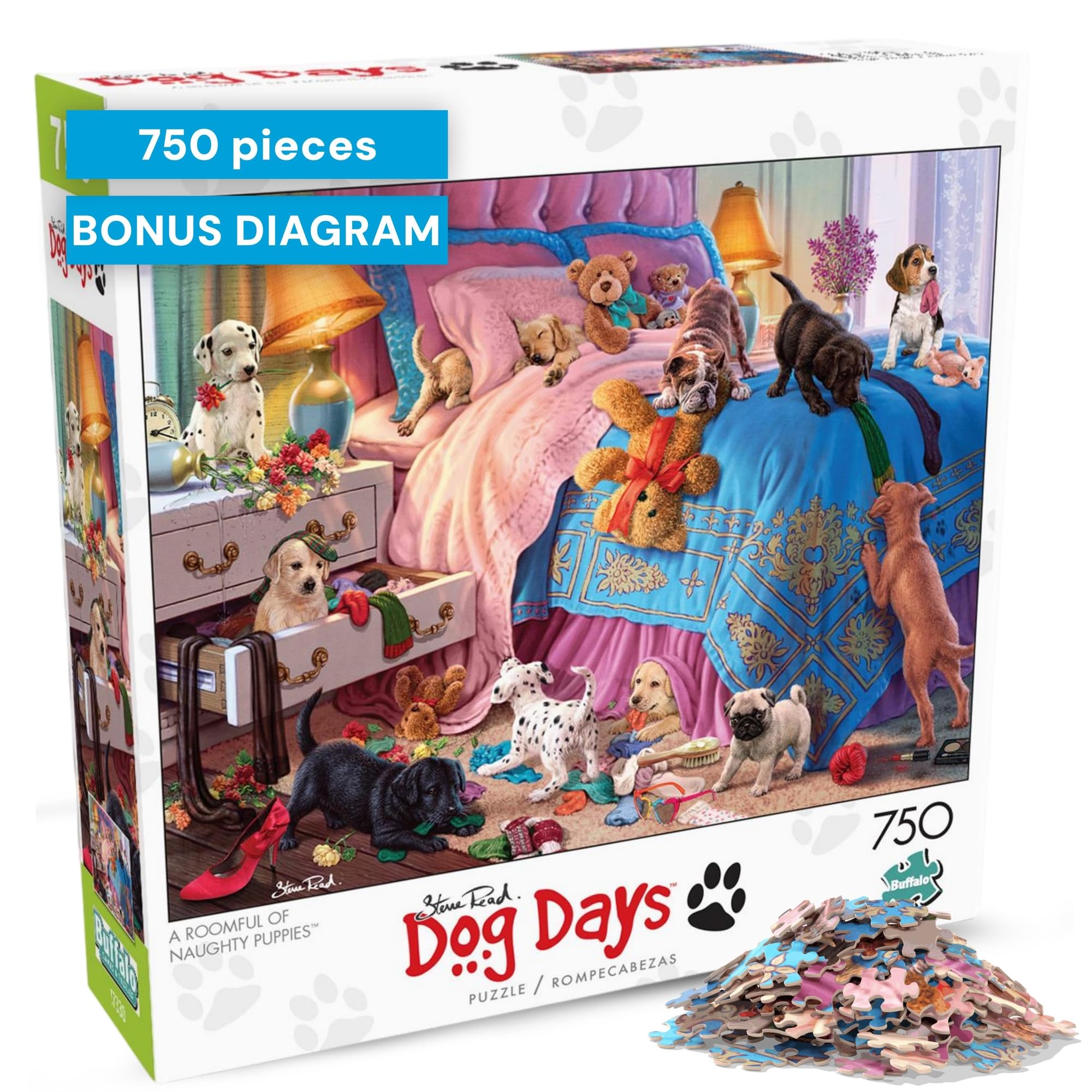 Buffalo Games - A Roomful of Naughty Puppies - 750 Piece Jigsaw Puzzle