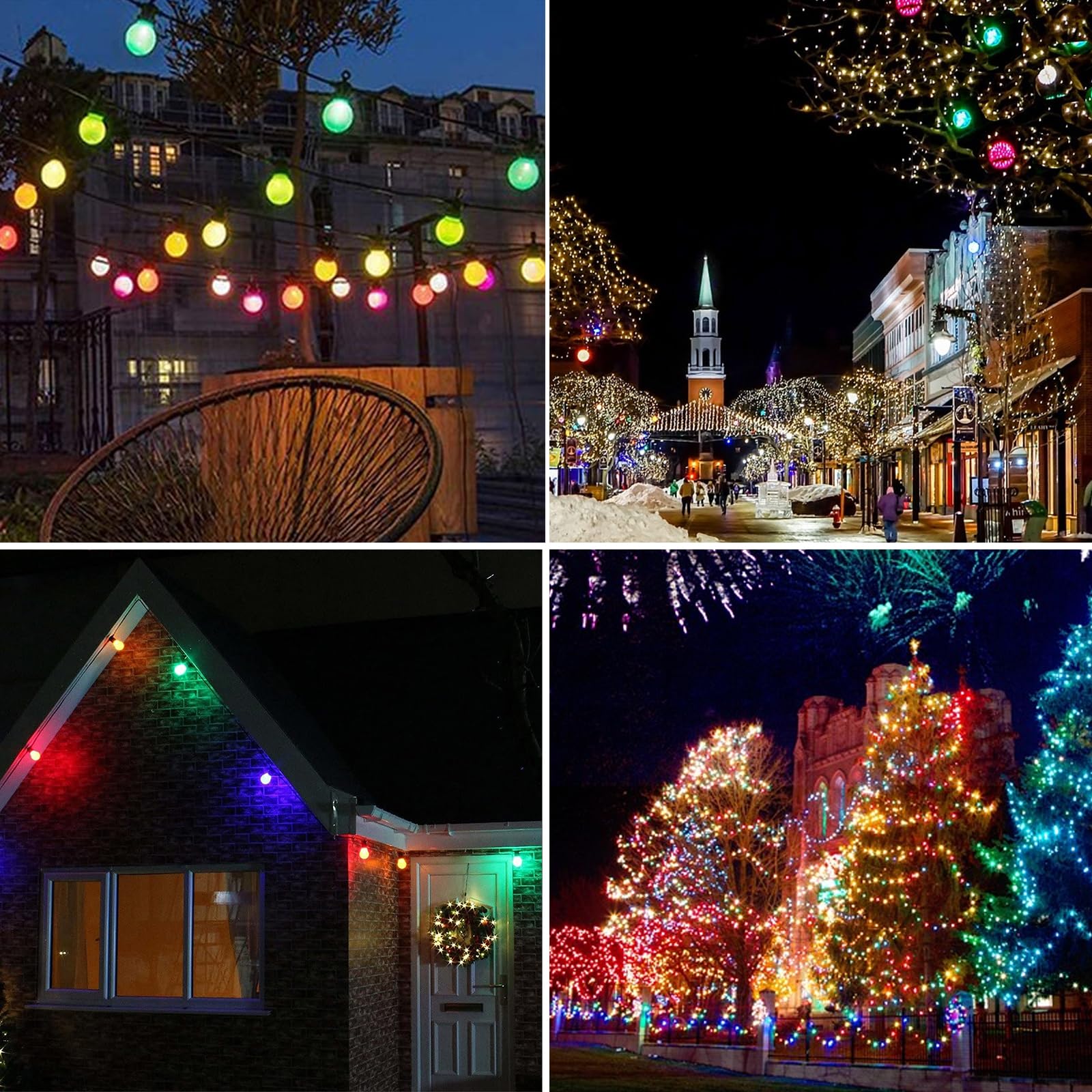 Pacco Da 12 Lampadine LED E27 Colorate G45 5W - Luci Miste Rosse, Rosa, Verdi, Blu, Viola E Gialle Per Decorazioni Di Natale, Halloween E Feste - Non Dimmerabili - 4