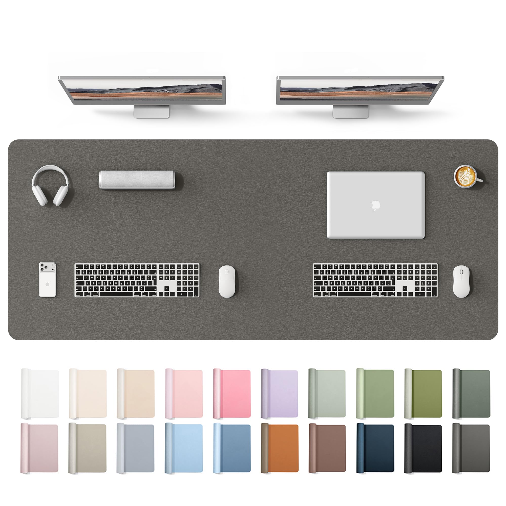 YSAGi PU Leather Desk Protector Mat Large Mouse Pad 63" x 24" | Office & Home Use - main product image