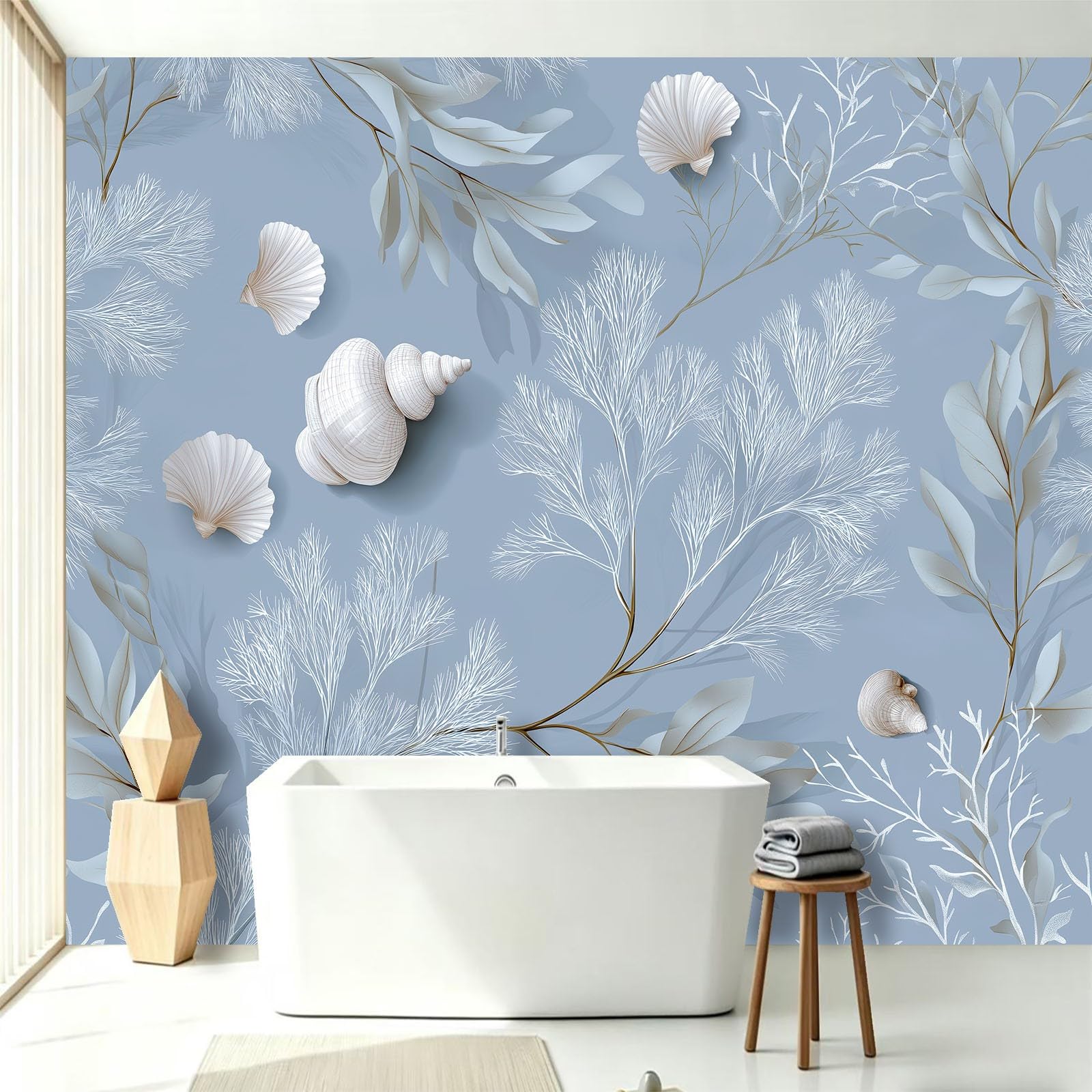 Papel pintado panorámico 350 x 256 cm para sala de estar, dormitorio, baño y cocina, decoración de pared, cartel botánico, acuarela