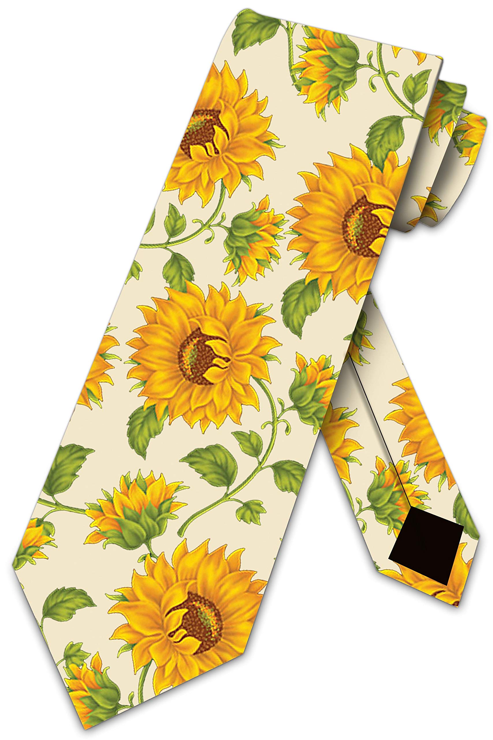 BHHJKK Sunflower Ties Mens Vintage Floral Necktie Summer Tie