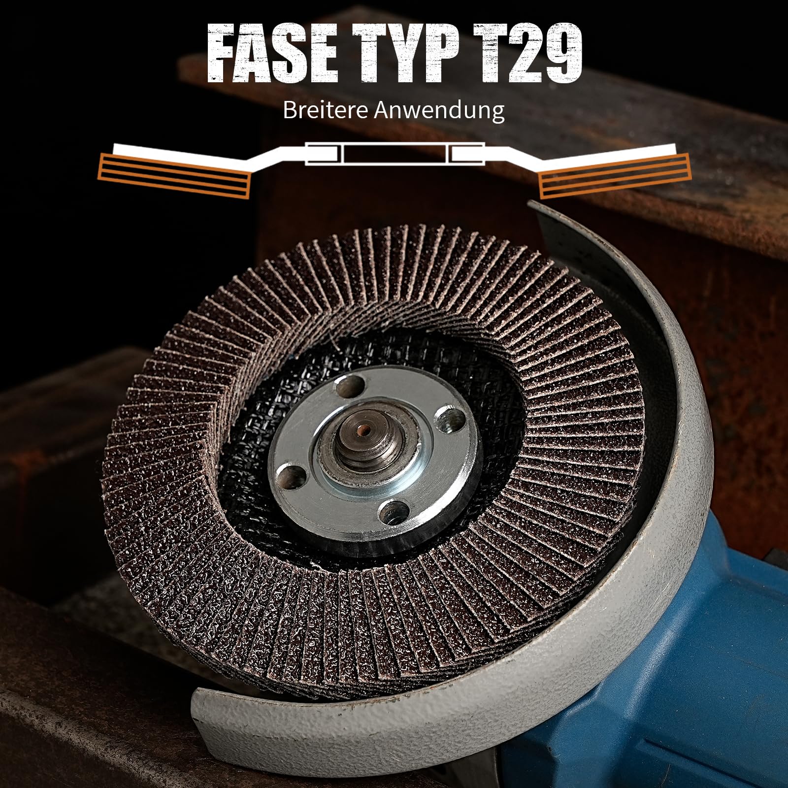 Set Fächerscheibe 115mm Korn 40 60 80 120 für Metall Holz Stahl Schnelles und Schneiden，Präzises Schneiden Lamellenscheiben 20 Stück，Zirkonkorund Schleifscheiben für 115 125mm Winkelschleifer