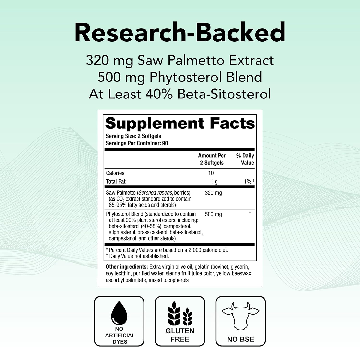 Theralogix Prostate SR Saw Palmetto & Beta-Sitosterol Supplement - Supports Healthy Urinary Tract Function in Men* - 90-Day Supply - NSF Certified - 180 Softgels
