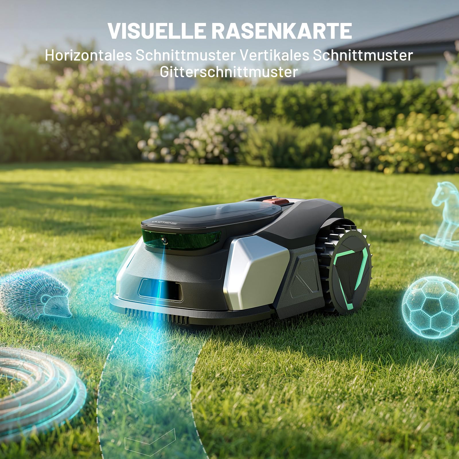 500 Mähroboter bis 500 m² – Intelligenter Rasenmäher mit VSLAM Kamera-Navigation, App-Steuerung (WLAN/Bluetooth), 42% Steigung, Kantenmodus & 59 dB Leise