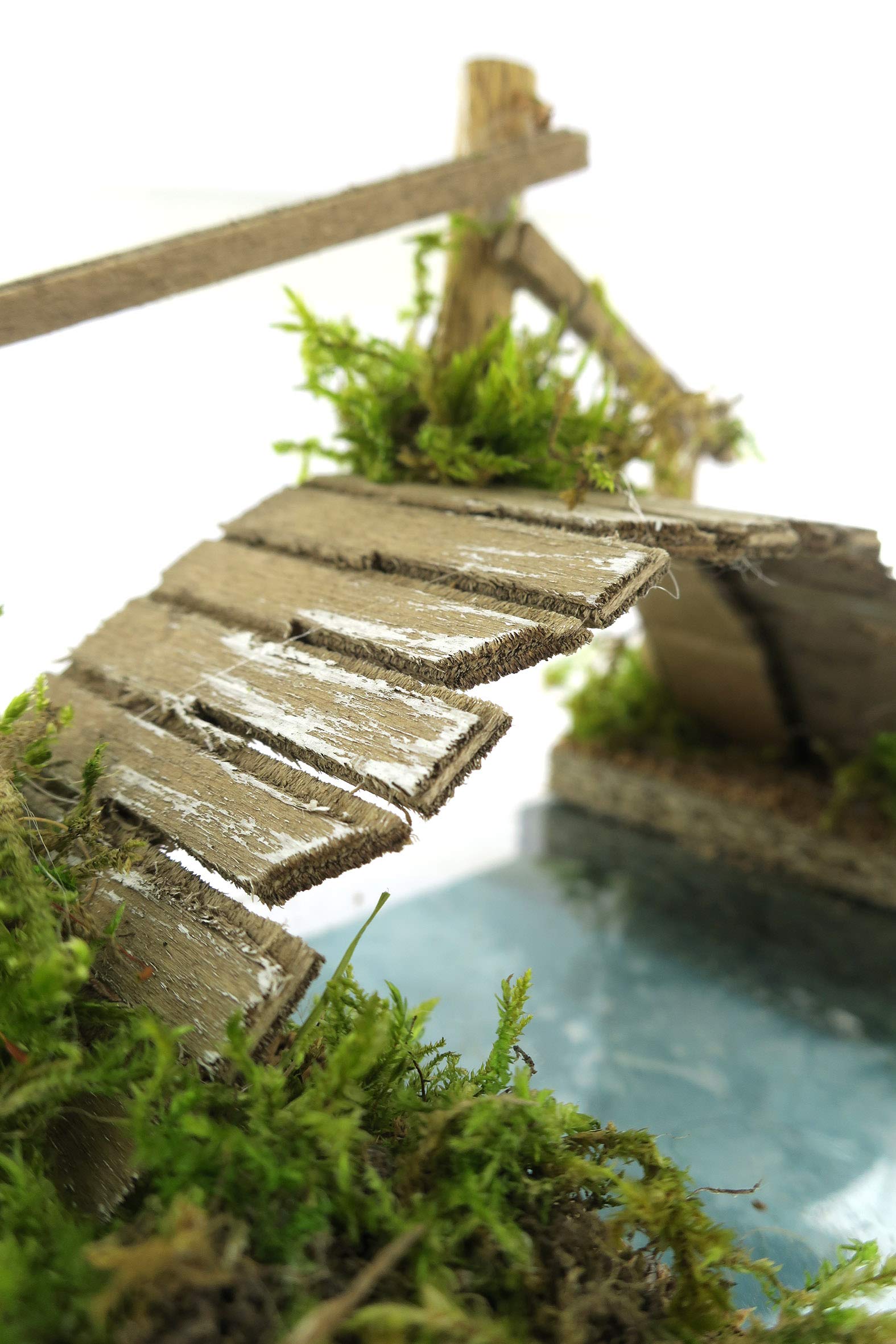 Holyart Krippenszene: Flussbiegung Mit Baum Und Schaf – Handgemacht In Italien, Holz & Kork