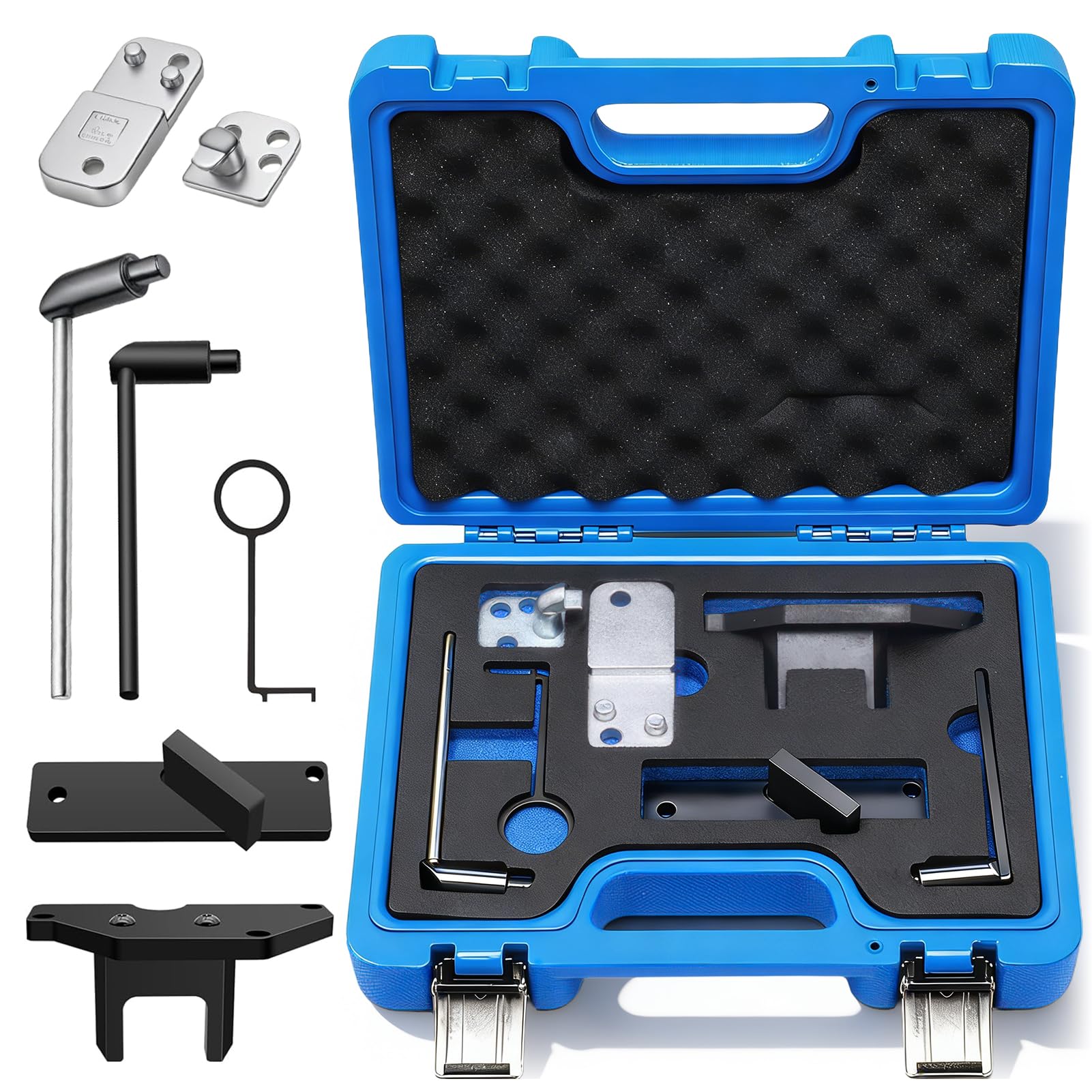 Kit di Utensili per la distribuzione Motore 7 Pezzi per Citroen Peugeot Opel 1.2 PureTech, Strumenti Completi di Blocco Albero a camme e volano Incluse Tutte e 5 Le Parti Funzionali