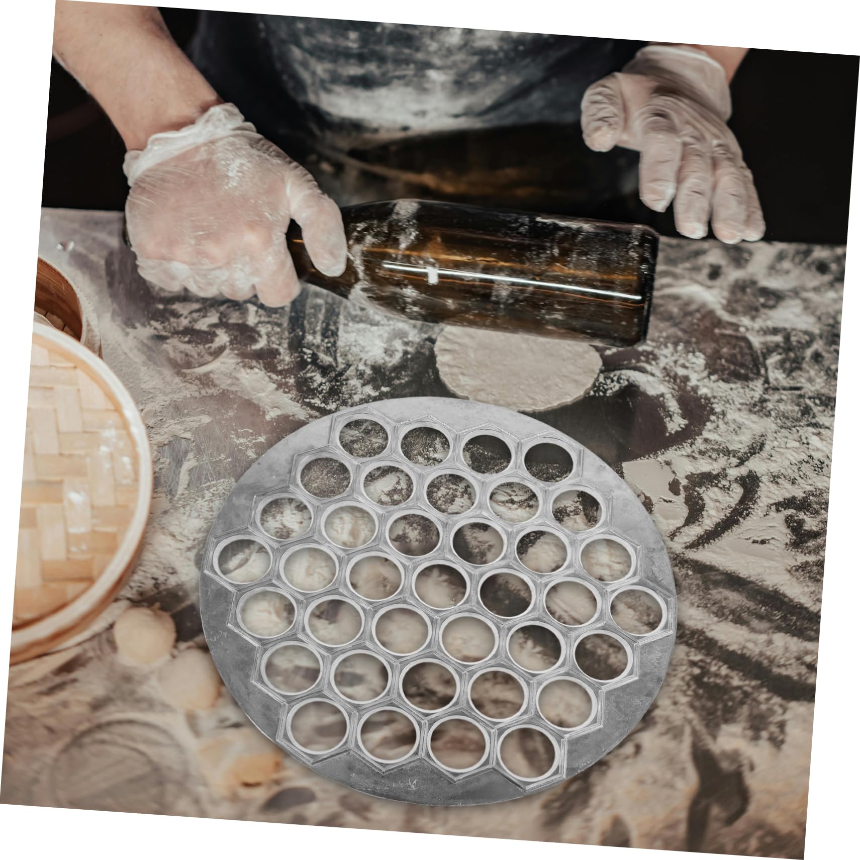 Cabilock Molde de Aleación para Hacer 37 Empanadillas la Vez, Herramienta Ligera con Diseño Innovador y Superficie Plana Adecuado para Cocina en Casa