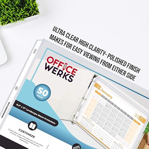Miniatura 9 de Performore 100 protectores de hojas, protectores de hojas transparentes para paisajes de 8.5 x 11 pulgadas para carpetas de 3 anillas, fundas de