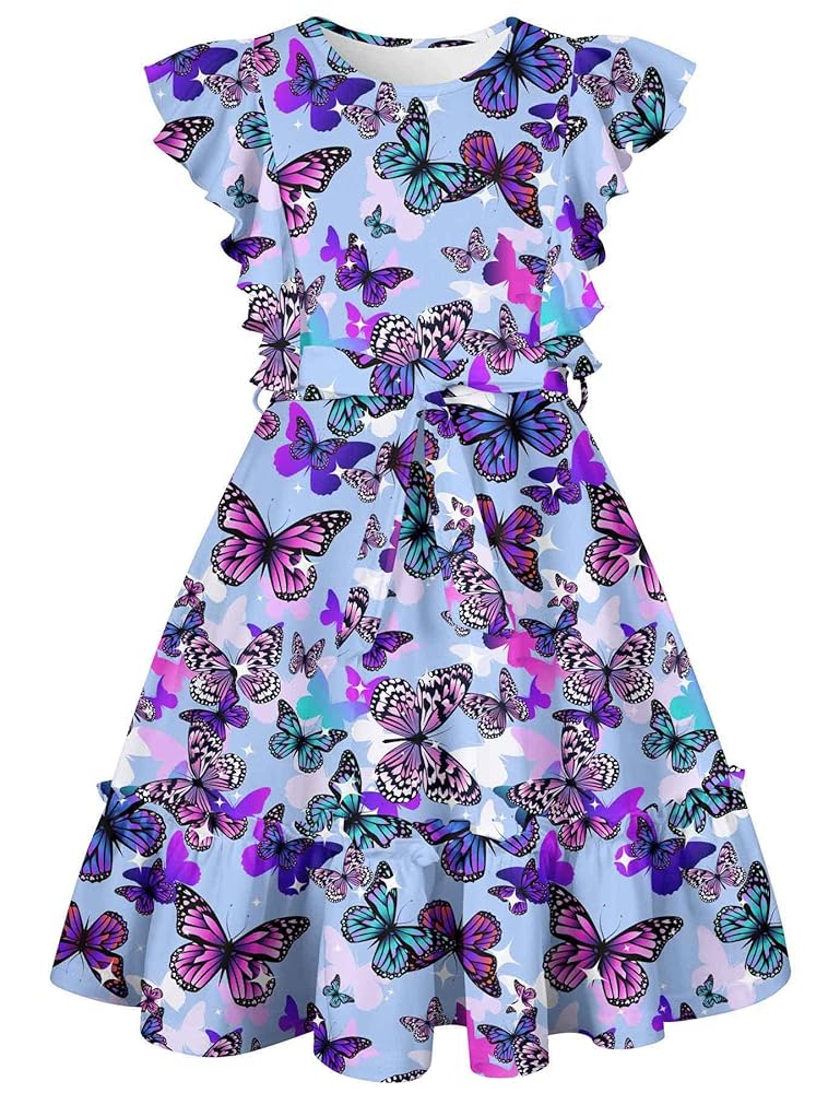 ワンピース Ruffle Sleeve Dress 6y Amazon.com: Girls Sleeveless Dress Clothes Kids Ruffle
