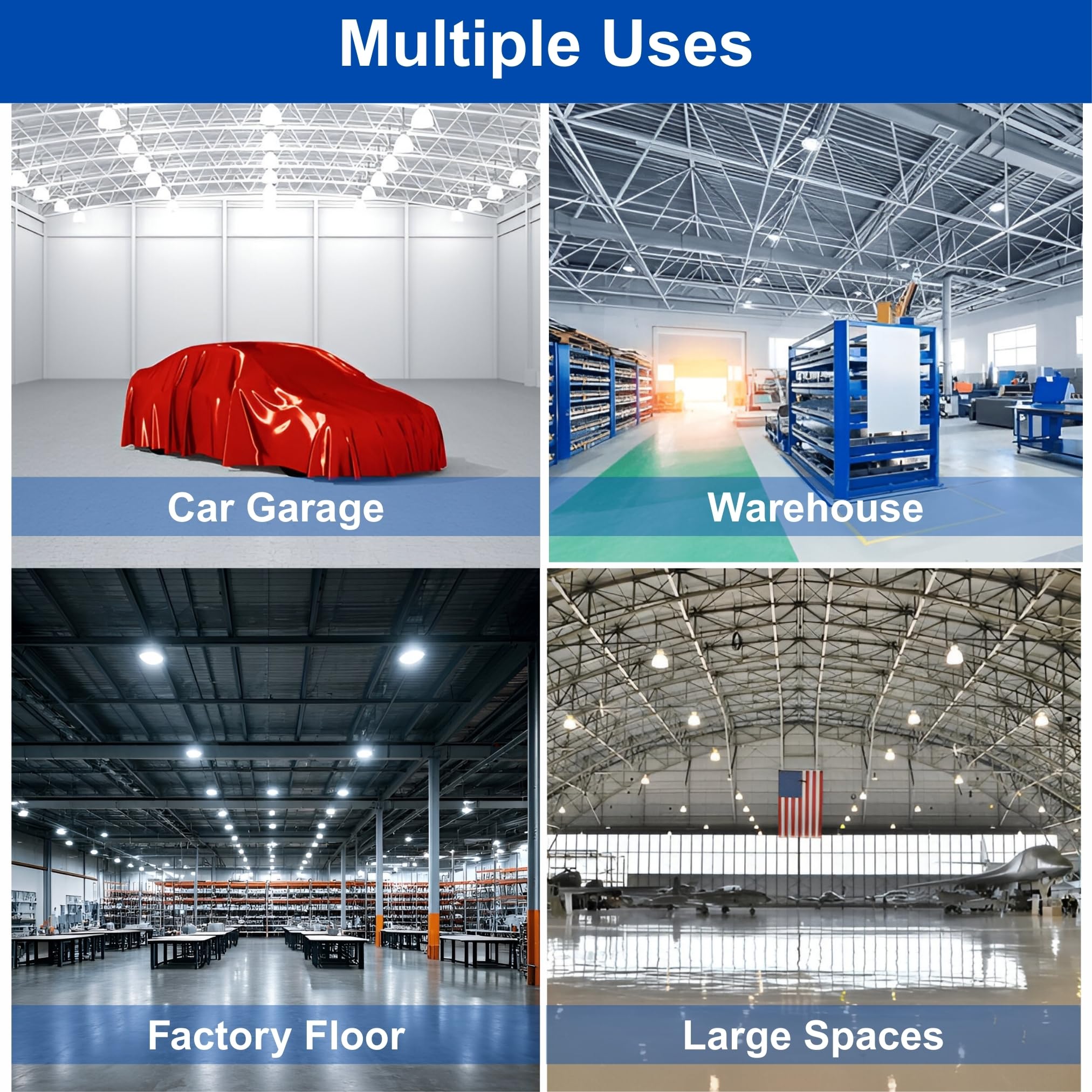 300W 240W 36000LM UFO High Bay LED Shop Light Dimmable CCT Adjustable HighBay Lights for Warehouse Factory Gym — view 7