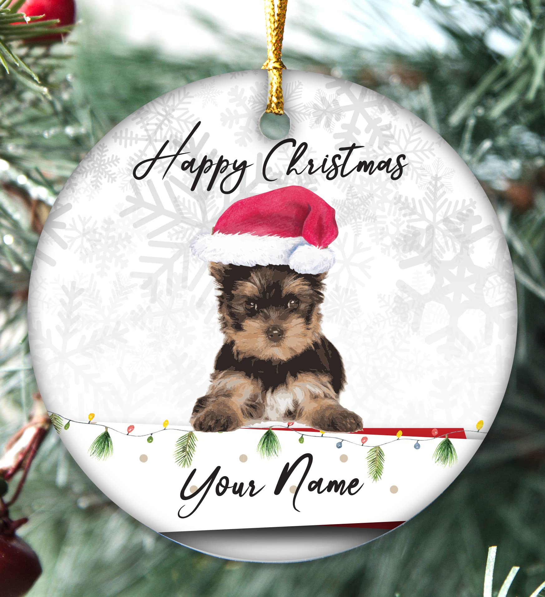 Colourbat Yorkshire Terrier Handmade Personalised Dogs Christmas Bauble Puppy Pet Xmas Gift Tree Decoration (Yorkshire Terrier)