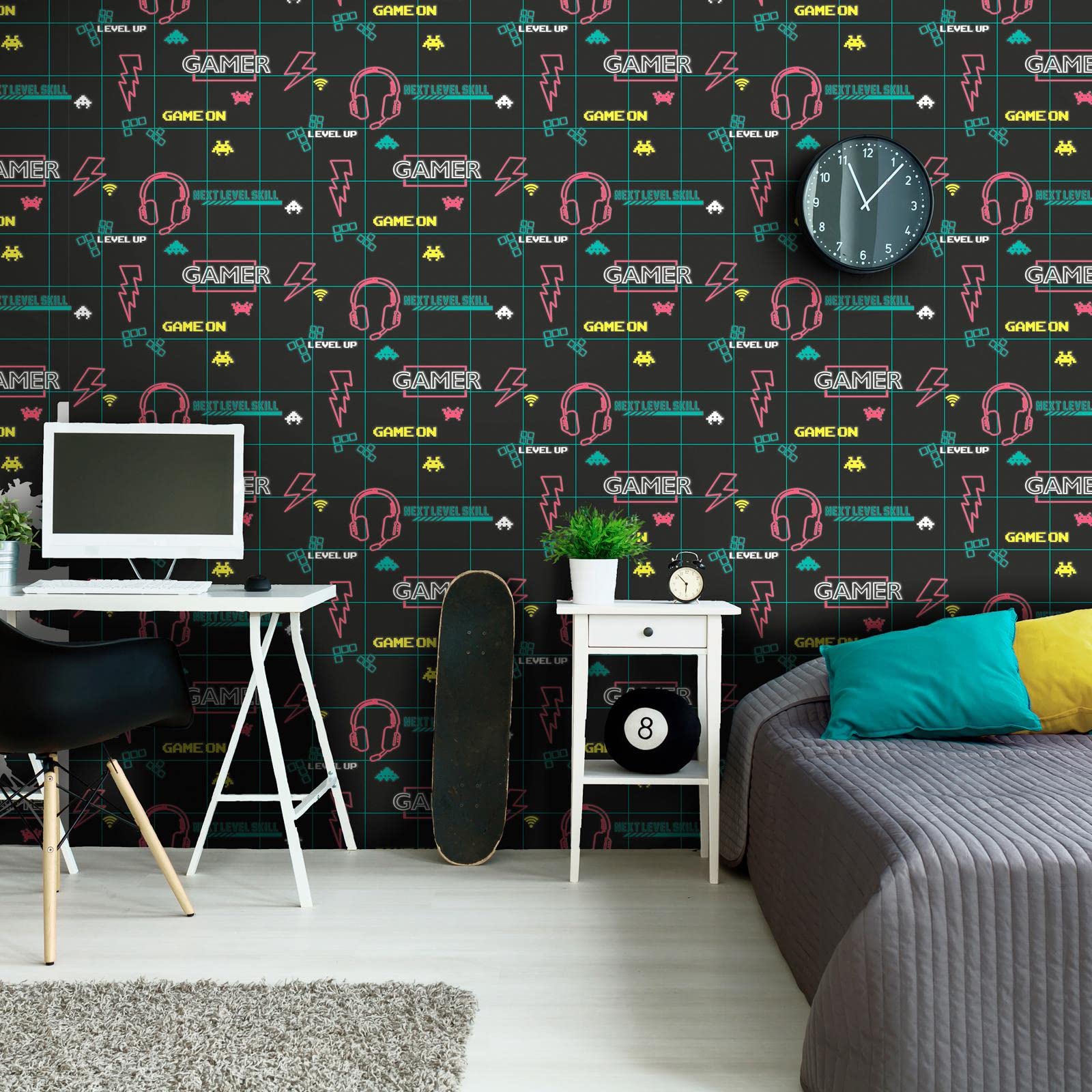 Holden Décor Gamer Wallpaper - Black/Pink - Paper - 10.05m