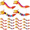 Marspark 16 Pieces 4 Styles 2025 Chinese New Year Paper Dragon Decoration 3D Handheld Chinese Paper Dragon Hanging Garland Crafts Kit for DIY Home Spring Festival Decorations Party Favors