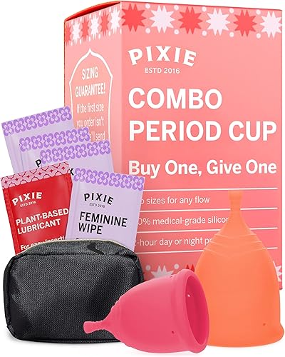 Miniatura 1 de Copa menstrual de Pixie, copa de silicona auténtica, más cómoda y con un mejor vástago de eliminación, alternativa orgánica de los tampones y