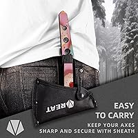 Vista 5 de REAT Ejes y cuchillos de lanzamiento con vaina de nailon, 10.5" de espiga completa, diseño para juego de lanzamiento en el patio trasero, recreación