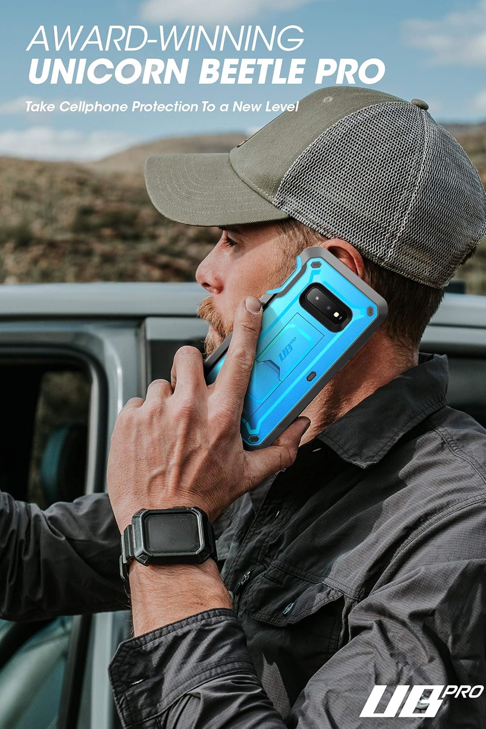 SUPCASE Unicorn Beetle Pro Series Designed for Samsung Galaxy S10e Case (2019 Release) Full-Body Dual Layer Rugged with Holster & Kickstand with Built-in Screen Protector (Slate Blue)