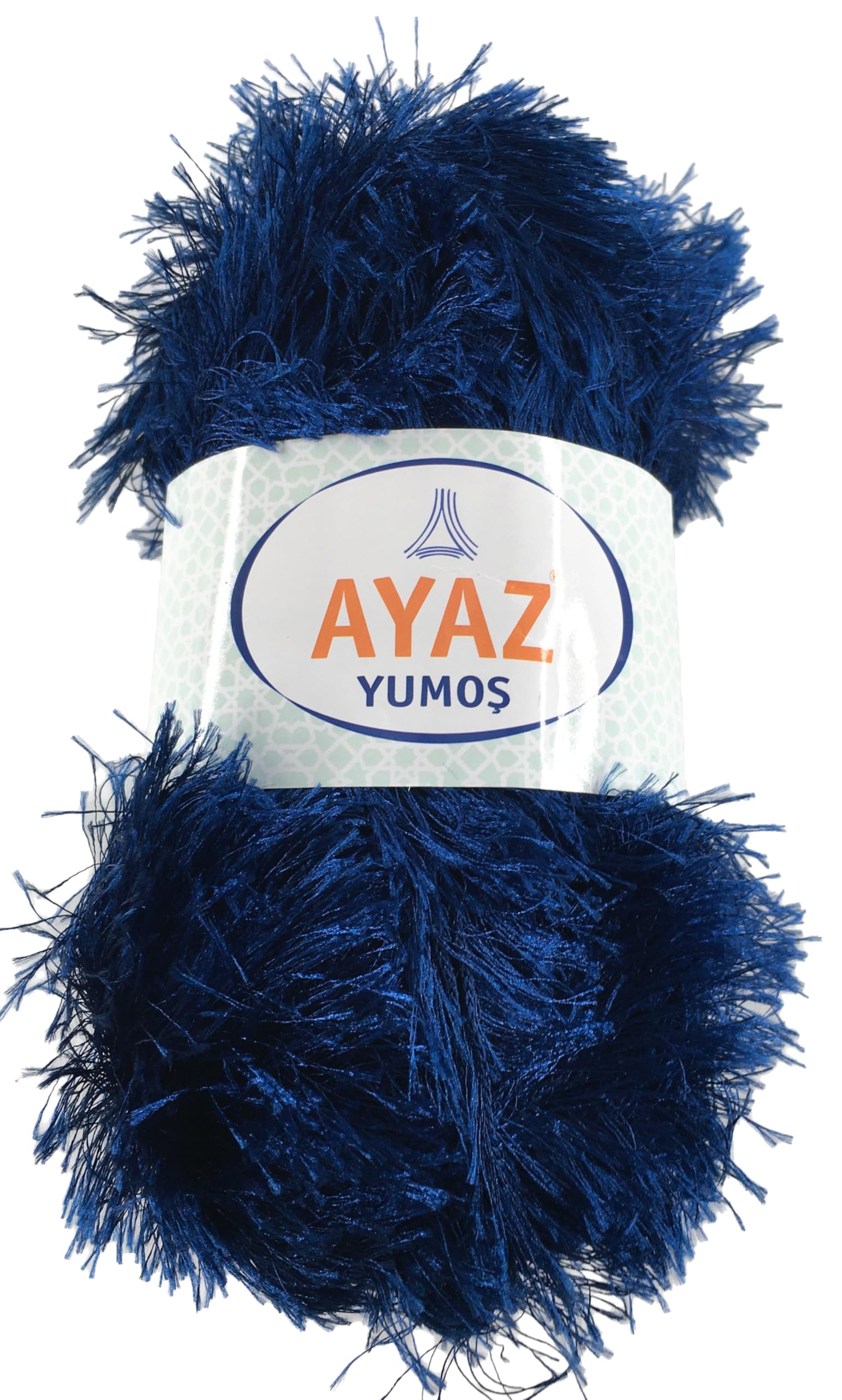 KHASO Eyelash Faux Fur Furry Soft Fluffy Knitting Yarn 100g Ball (1148 French Navy) — image 1