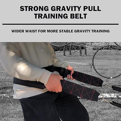 Miniatura 2 de Cinturón para tirar, entrenamiento de fuerza, cinturón ajustable, entrenamiento de tensión por gravedad, contiene un cinturón y una correa