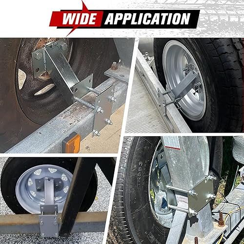 Miniatura 6 de FIERYRED Soporte de neumático de repuesto para remolque, portador de neumáticos de repuesto de 120 libras para remolque, remolque utilitario y