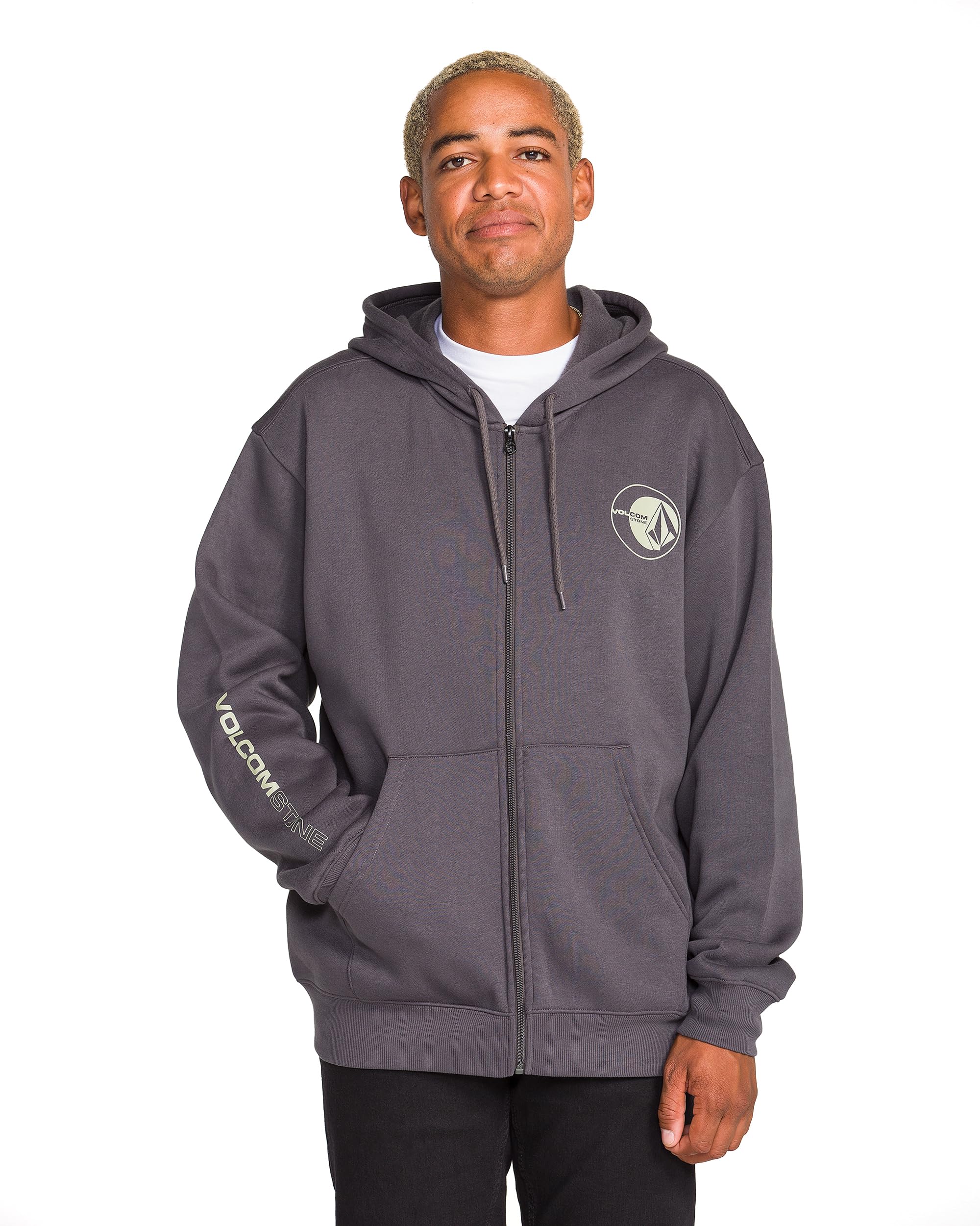 Volcom Roundabout Zip Hoodie Fleece Sweatshirt Men's Tracksuit Top, L