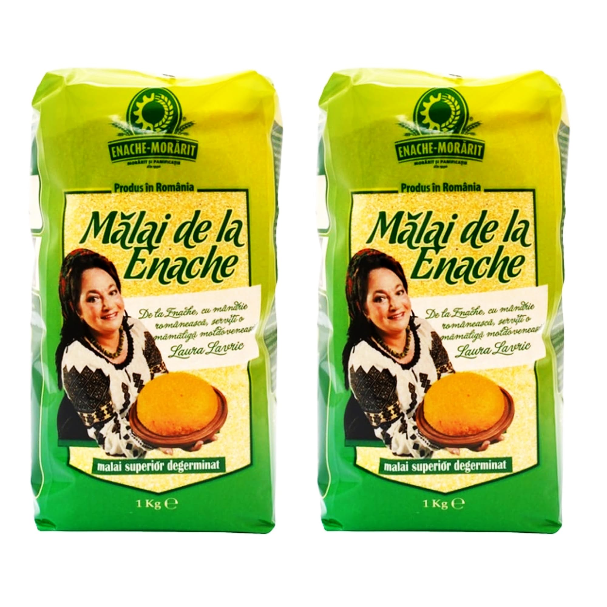 Enache Cornflour Malai Superior Verde, 1Kg Corn Flour Meal for Cooking, Romanian Origin (Enache Malai Superior Verde 1Kg, 2 Pack)