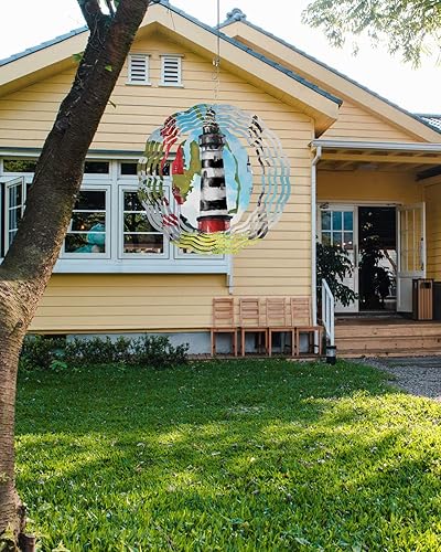 Miniatura 3 de Escultura de viento colgante de acero inoxidable 3D para interiores y exteriores, decoración de jardín para interiores y exteriores, isla costera