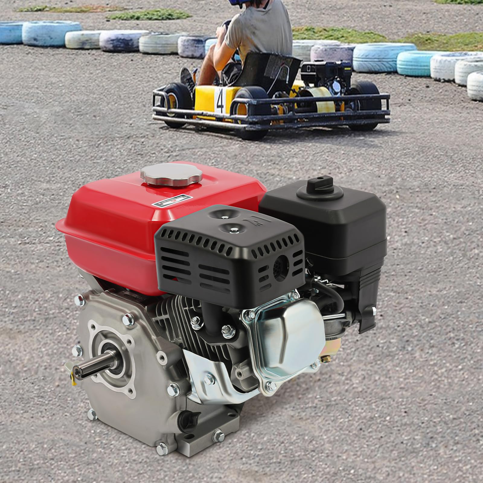 Motore a benzina, motore a benzina a quattro tempi, motore a benzina a 4 tempi, potenza 4000 W, serbatoio di carburante grande 3,6 l, adatto per generatori, go-kart e pompe acqua
