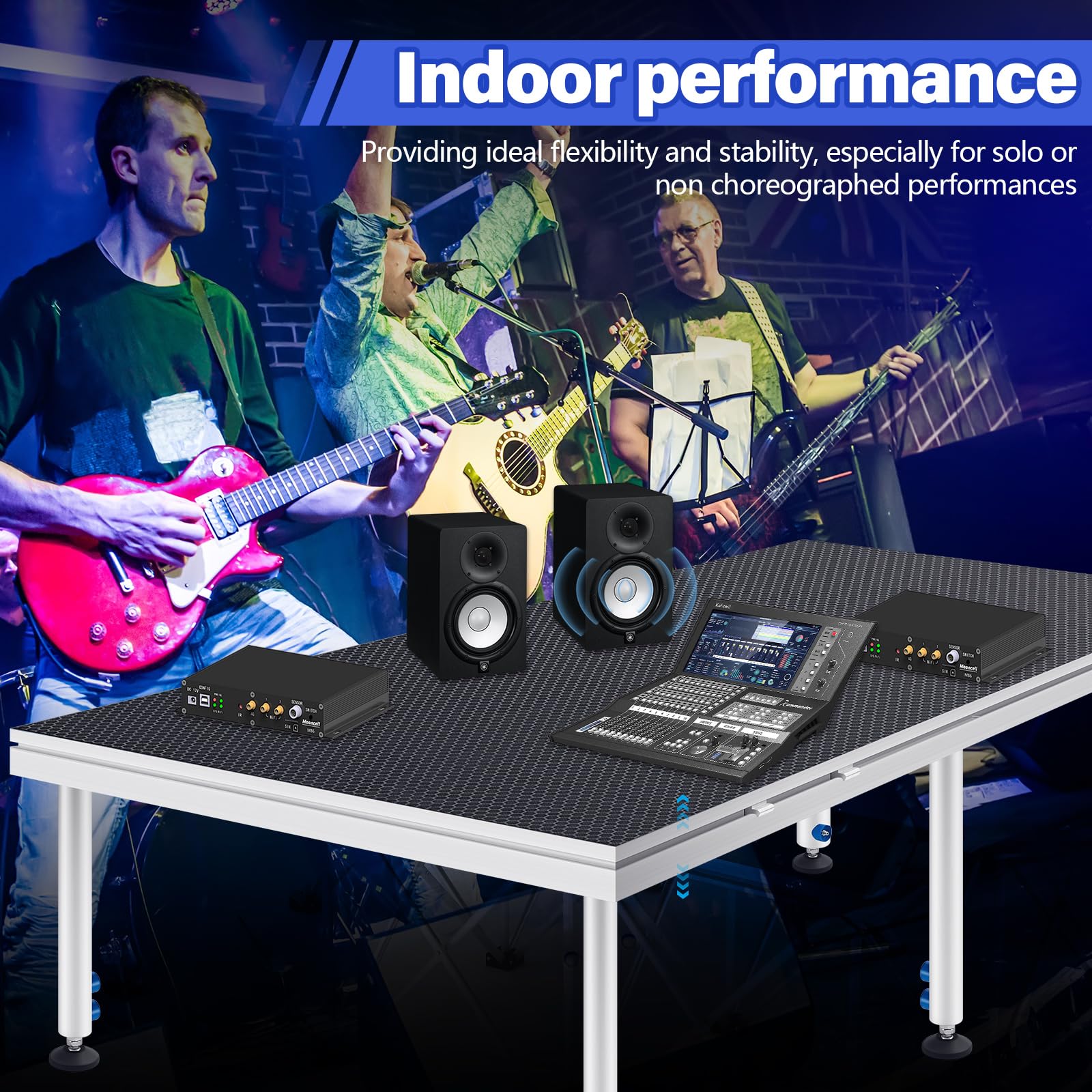 Amazon.com: Tandefio Portable Stage with Height Adjustable Riser