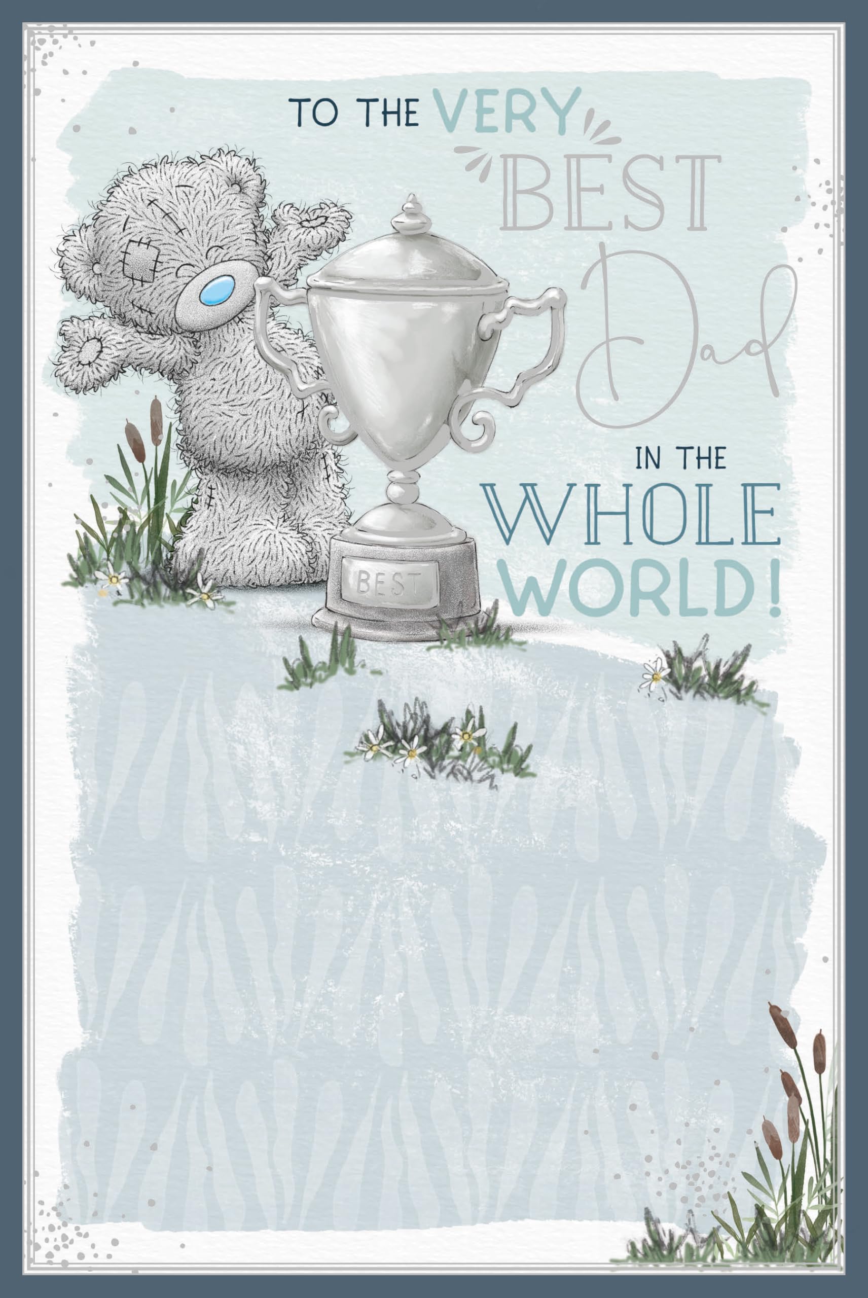 Me to You Tatty Teddy Father's Day Greeting Card, Tatty Teddy Bear With Trophy, 6 x 9 Inches - Official Collection