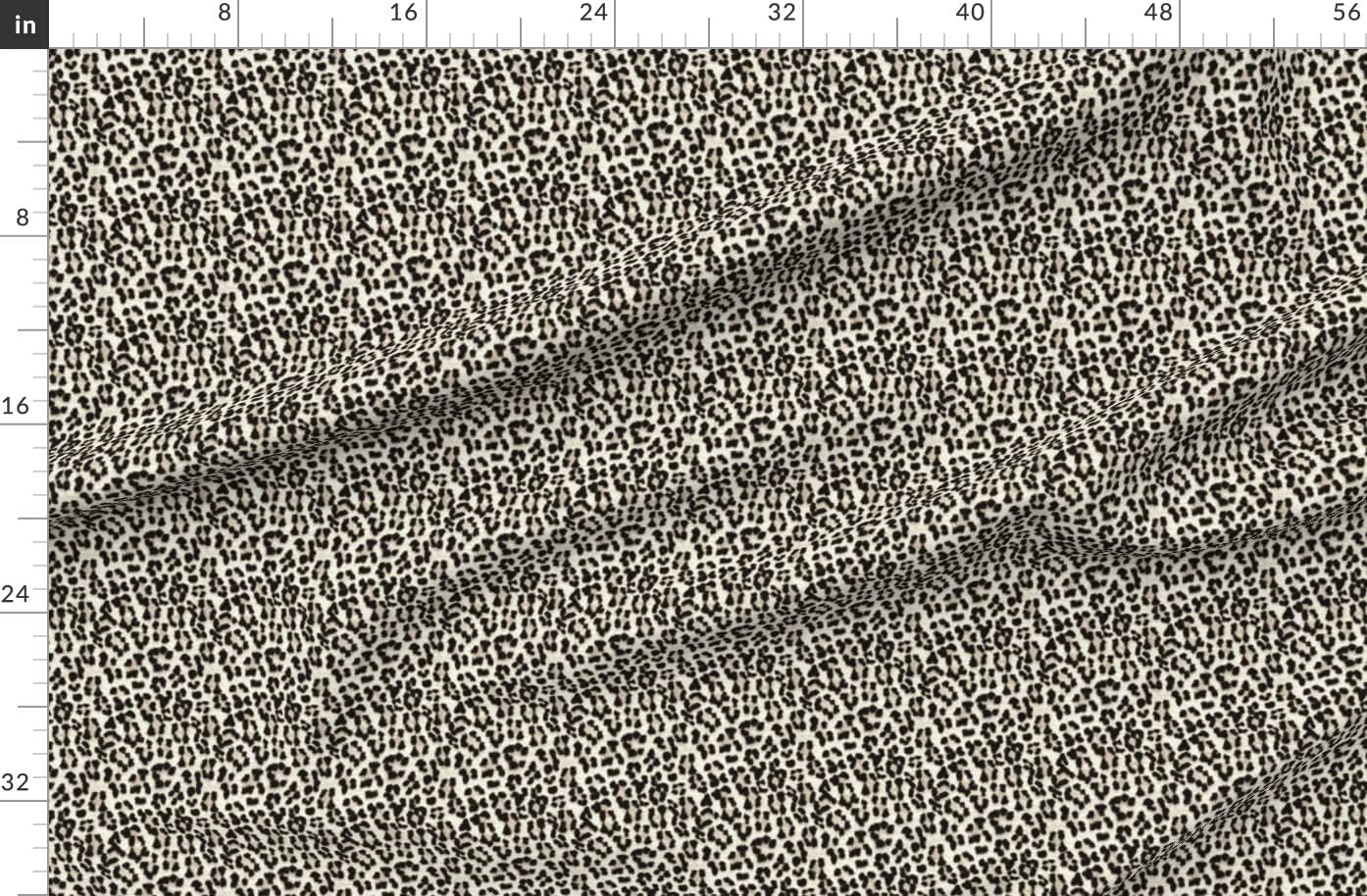 Spoonflower Fabric - Snow Leopard Big Cat Jaguar Animal Cheetah Rockabilly Rock Punk Printed on Organic Cotton Sateen Fabric by The Yard - Sewing Quilting Apparel Home Decor