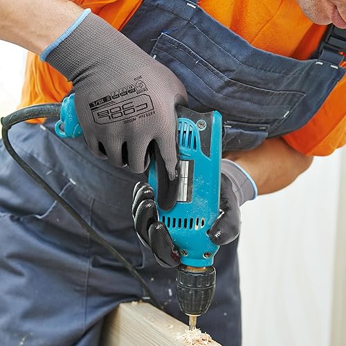 Miniatura 5 de COOLJOB 10 pares de guantes de trabajo de seguridad para hombres y mujeres, antideslizantes, con revestimiento de goma de nitrilo, guantes de