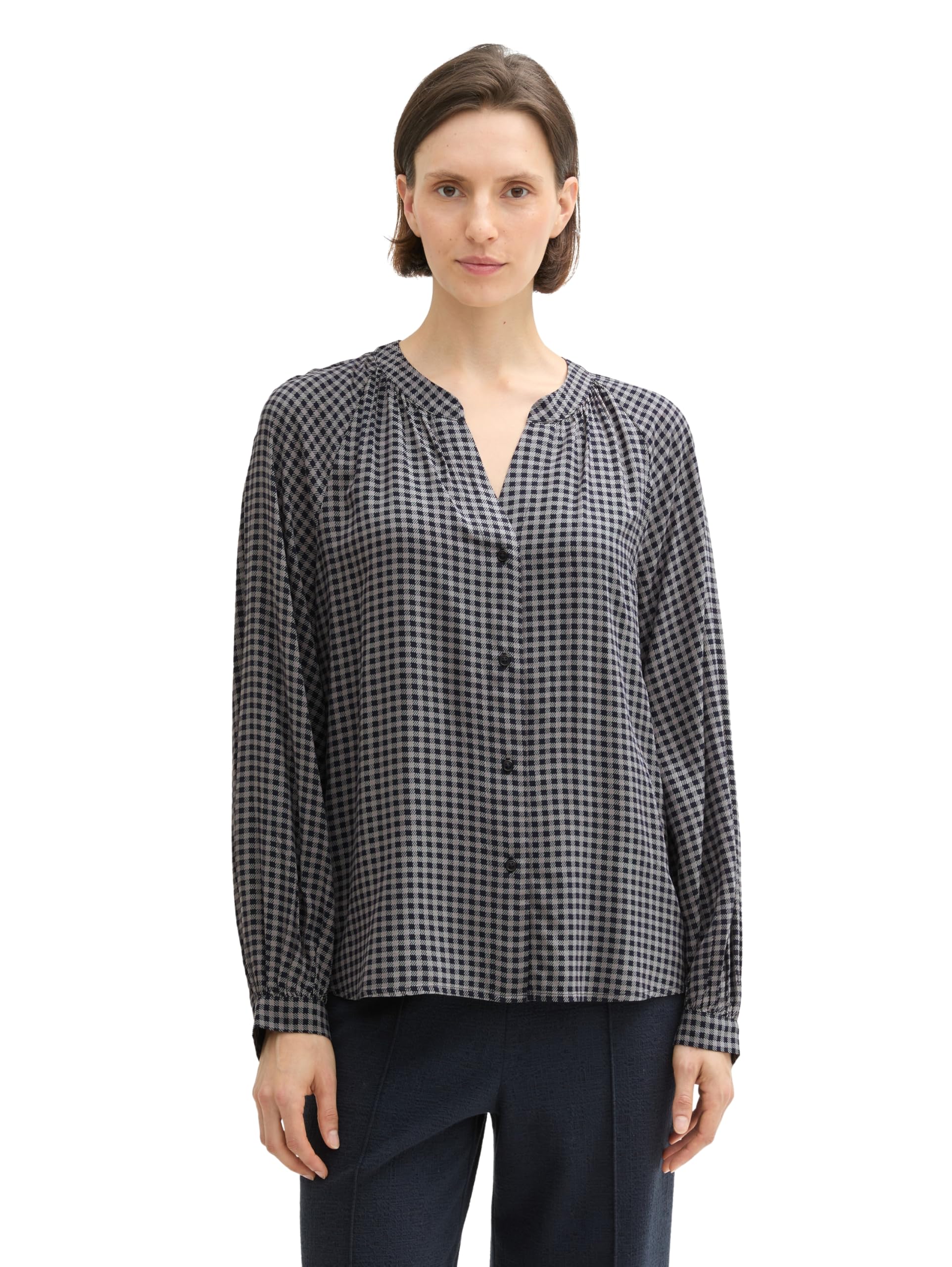 Tom Tailor Damen 1043215 Bluse mit Muster aus Viskose