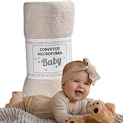 Manta Cobertor de Bebê Infantil em Microfibra Mantinha Antialergica (Bege Classico)