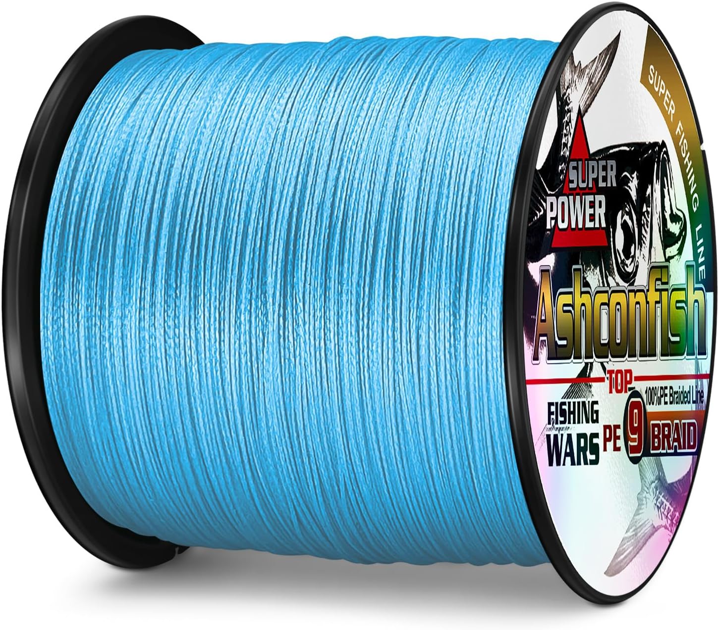 Ashconfish Braided Fishing Line- 9 Strands Super Strong PE Fishing Wire-Abrasion Resistant - Zero Stretch-Small Diameter-Multiple Colors, 100M/109Yds-300M/328Yds-500M/547 Yds -15LB 20LB to 310LB