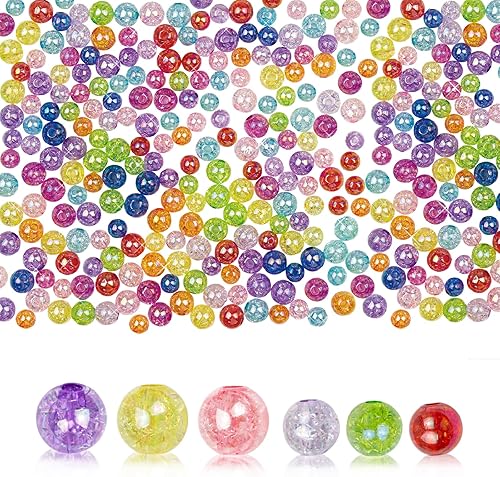 ELANE 400 cuentas de cristal para hacer joyas, kit de fabricación de pulseras, cuentas de plástico para hacer pulseras, cuentas coloridas de