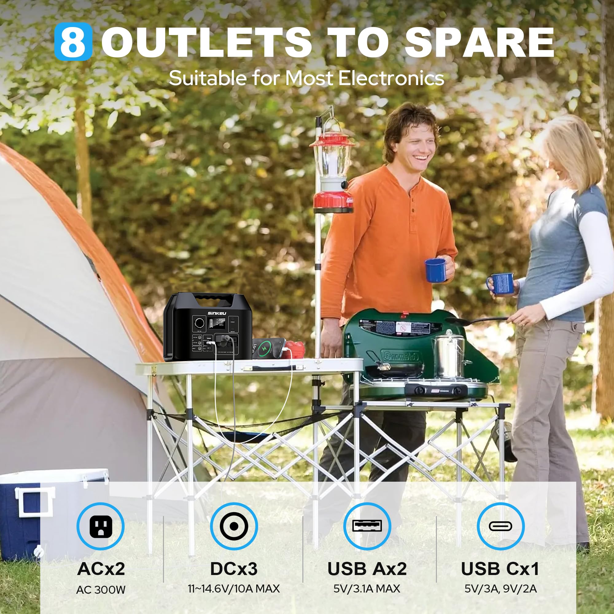SinKeu LED-Glühbirne Mit USB – 3 Lichtfarben, Helligkeit Stufenlos, 1,8 M Kabel, Für Powerbank & Camping