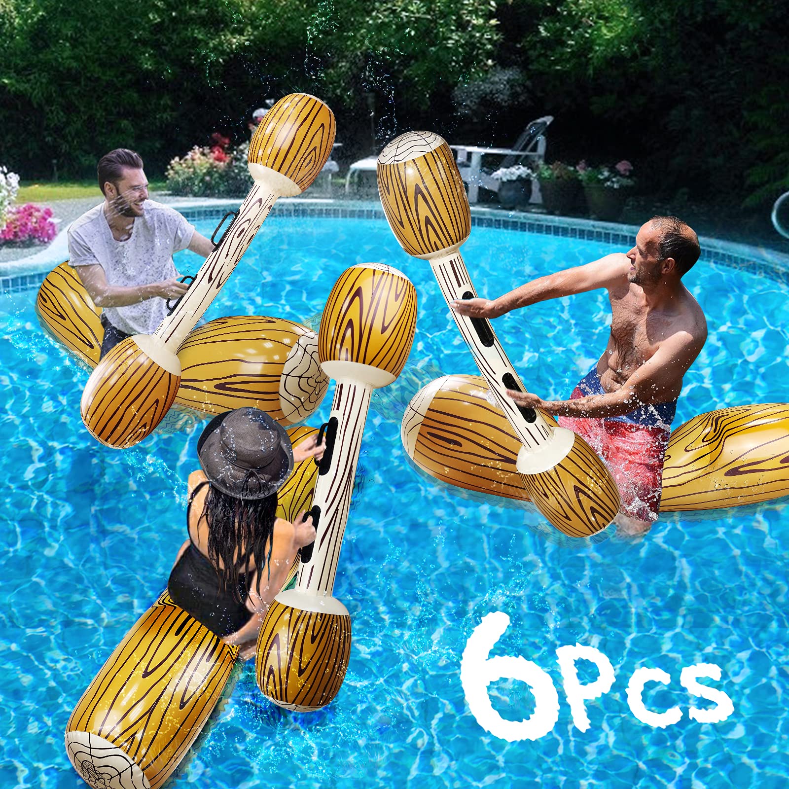 Pcs Battle Log Rafts Inflatable Pool Games Floating Row