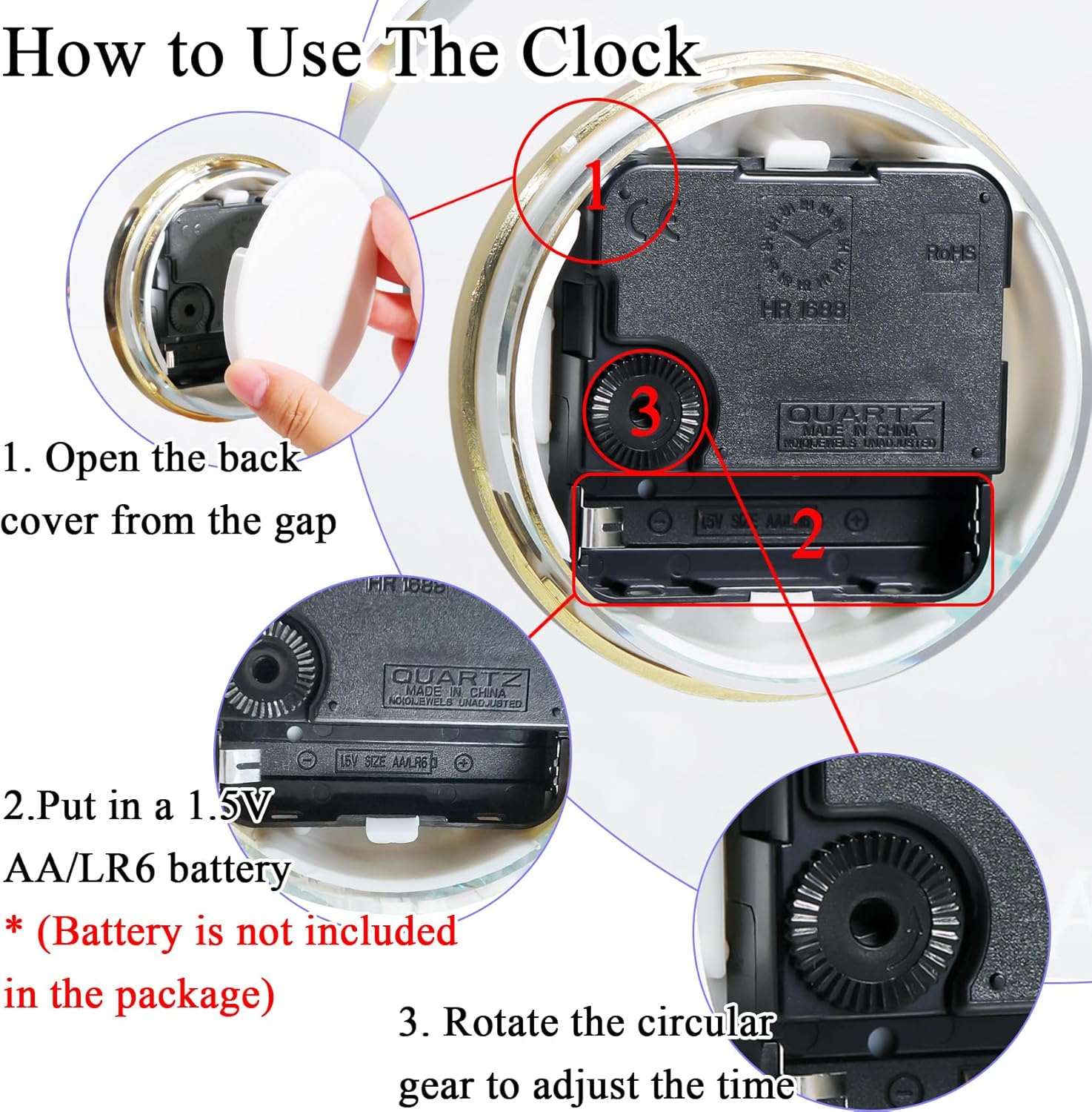 YWHL 50th Wedding Anniversary Quartz Clock Gifts for Parents, 50 Years Golden for Couple, Happy 50th Anniversary Decoration Gift for Her Him (Battery not Included) - Image 3