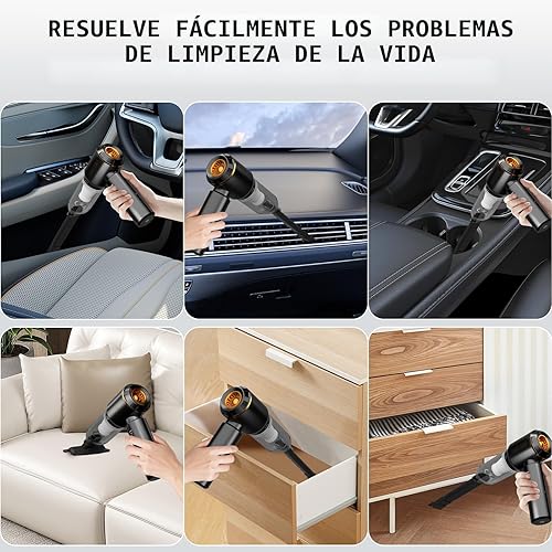 Miniatura 5 de Aspiradora de mano, aspiradora de automóvil, 4 en 1, 20000 PA, aspiradora portátil recargable con motor sin escobillas, aspiradora de mano pequeña,