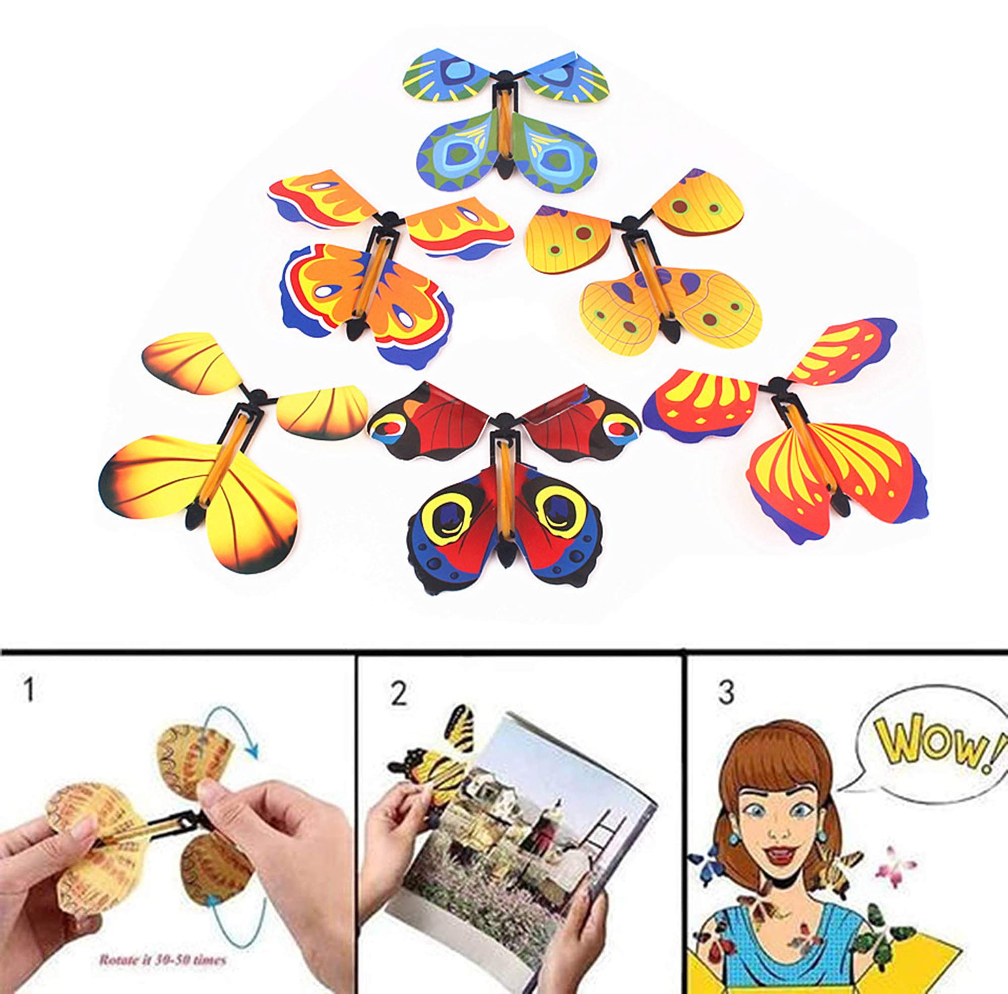6 Biglietti Magici Volanti A Forma Di Farfalla – Meccanismo A Molla, Per Compleanni E Matrimoni, Colori Assortiti