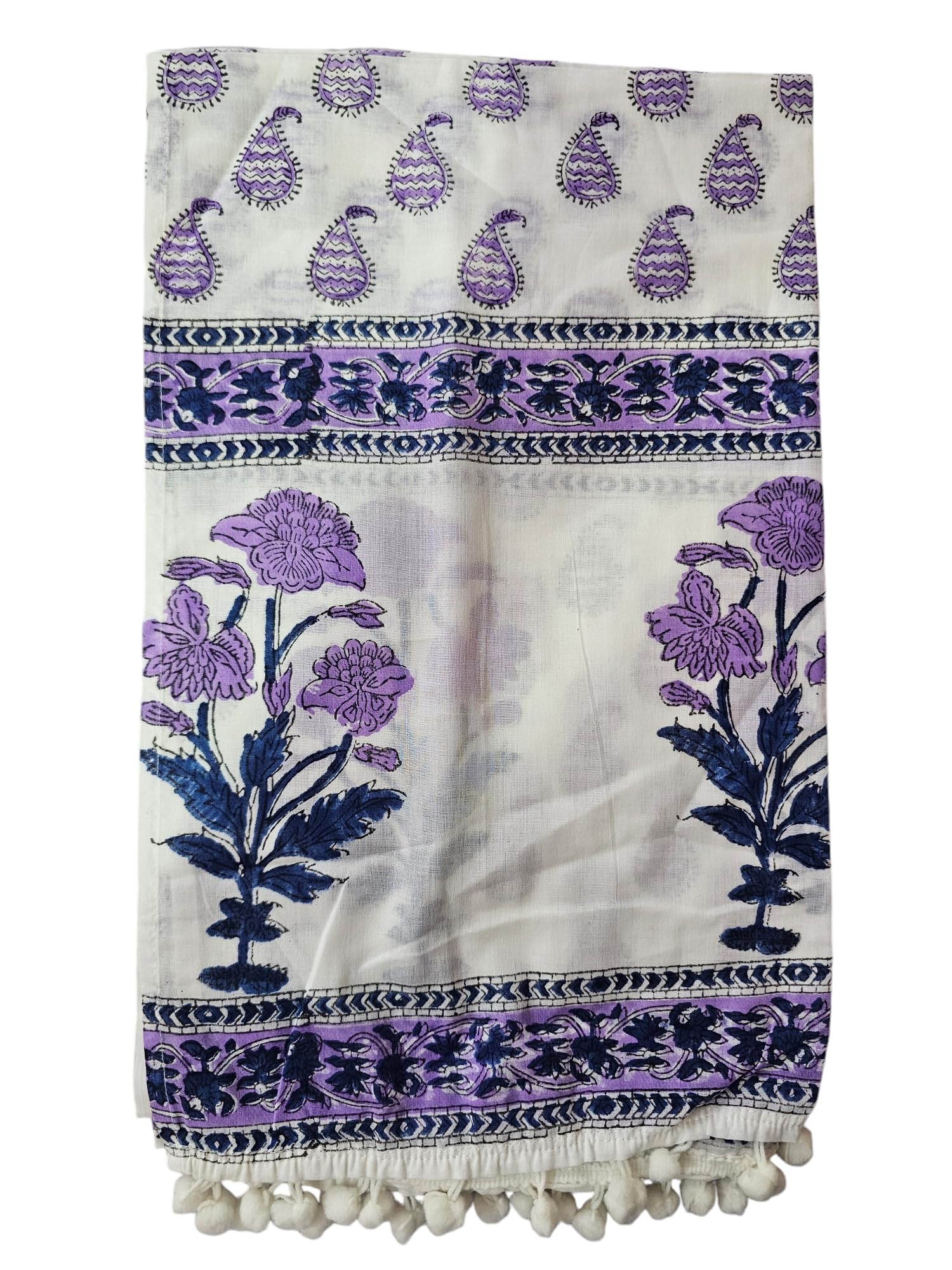 INDIANHANDICRAFTS Bufandas indias con estampado de bloques de mano, 5 unidades, bufanda de algodón para mujer, tamaño 55,8 x 183,8 cm, estola para fiestas, Color Azul, 22x72 Inch