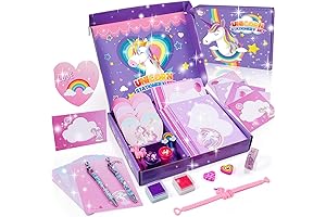 Rainbow Unicorn Stationery Set Keepsake Box for Kids- Perfect Gifts for 4-8 Years Old Girls