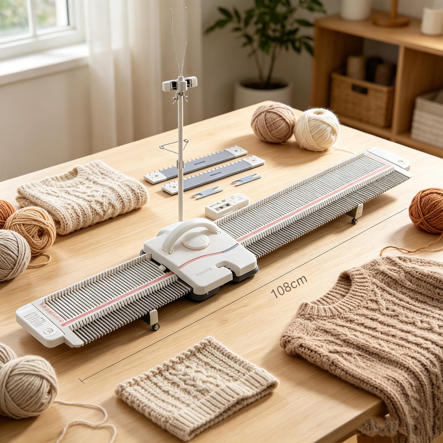 LXMydriasis Knitting Machine for Adults - 6.5mm Mid Gauge, 150 Stitches Plastic Domestic Loom Kit for Sock, Hat, Scarf, and Sweater Knitting, Perfect for Scarf, Hat & Sweater, Easy Home Crafting
